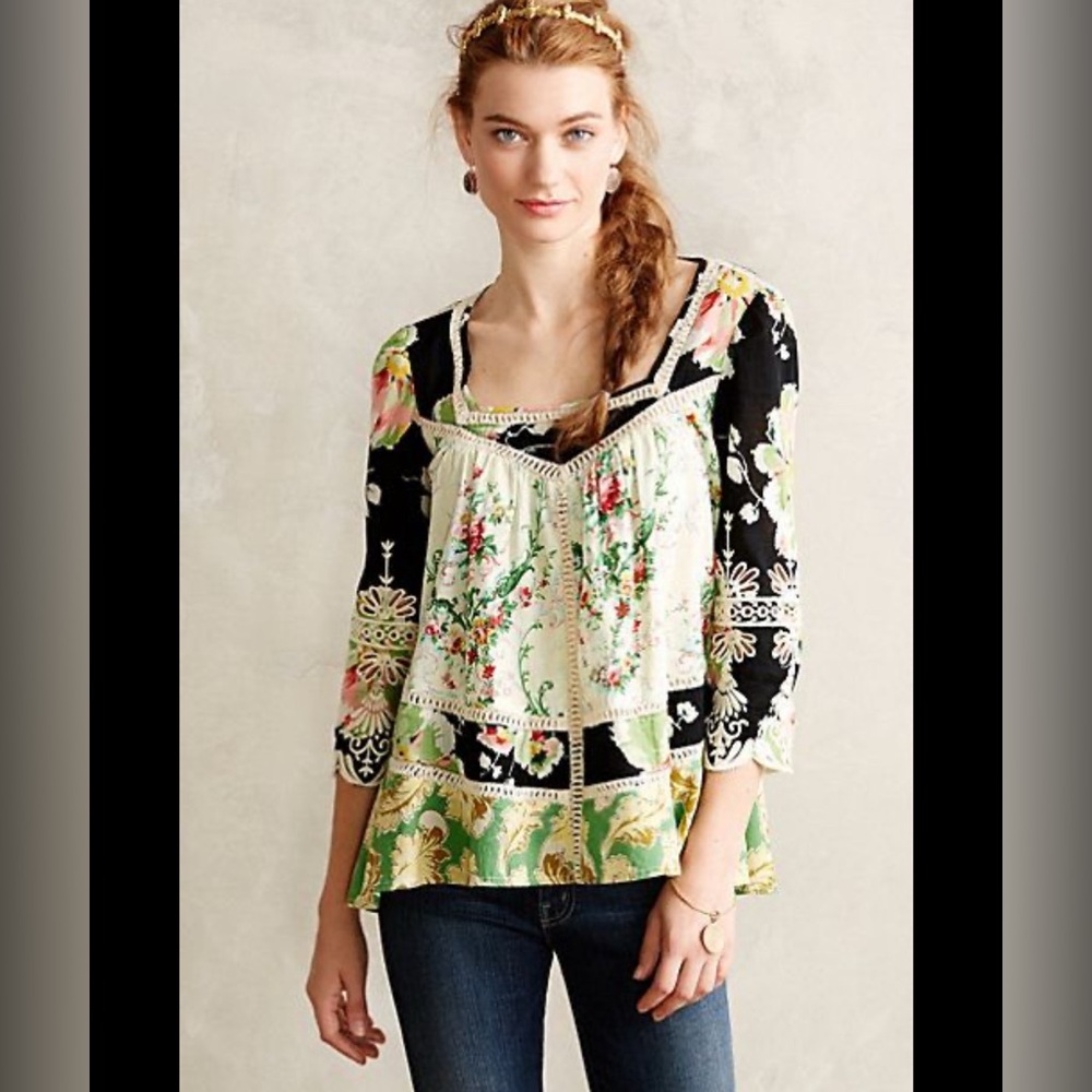 Vanessa Virginia Anthropologie Top Crochet 6